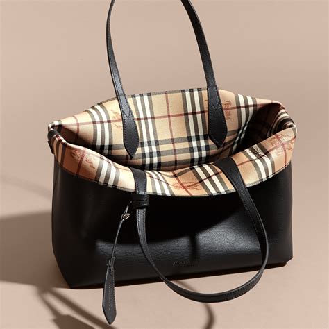 burberry medium reversible leather & haymarket check tote|Burberry Quilted Leather Medium Catherine Bag .